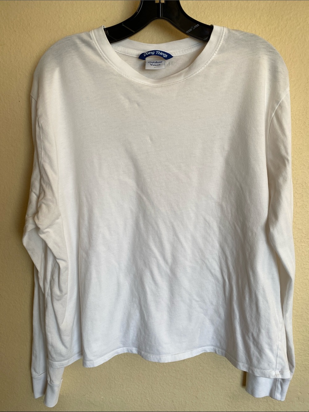 Outdoor Voices White Long-Sleeve Crewneck Tee